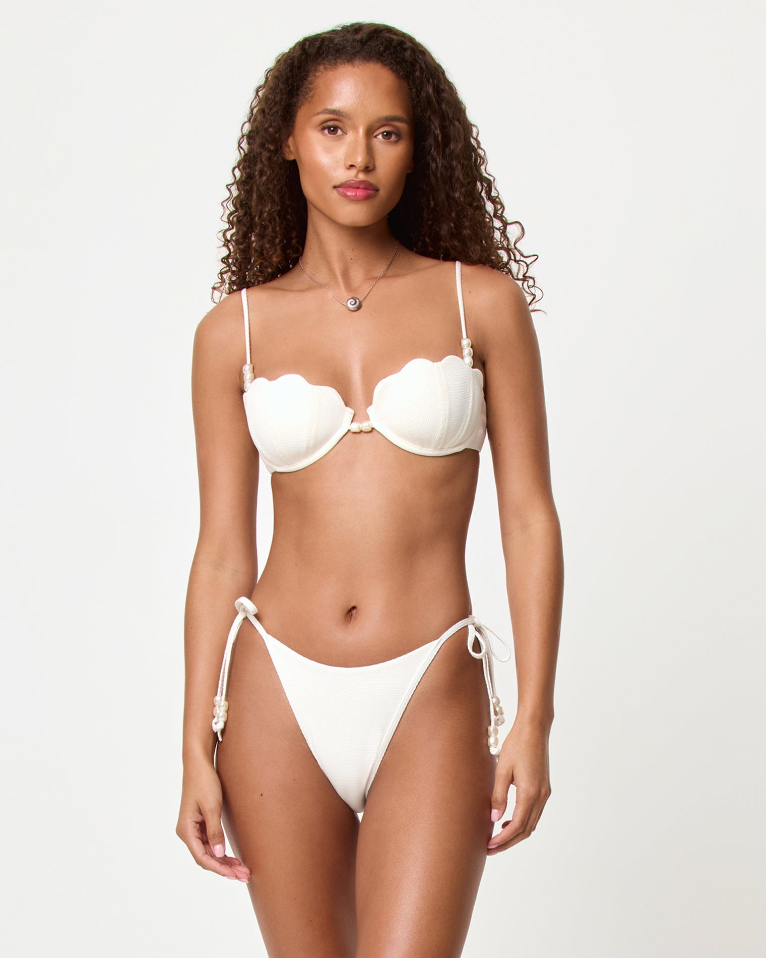 LSPACE Lucia Bikini Bottom - Cream in Bitsy, additional view | Bikinibird