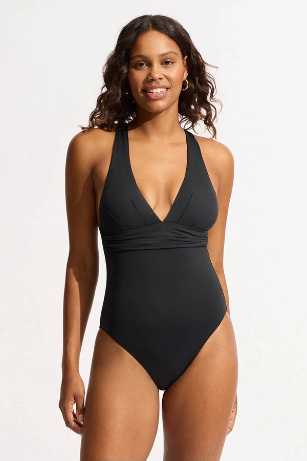 Seafolly Collective Cross Back One Piece in Black