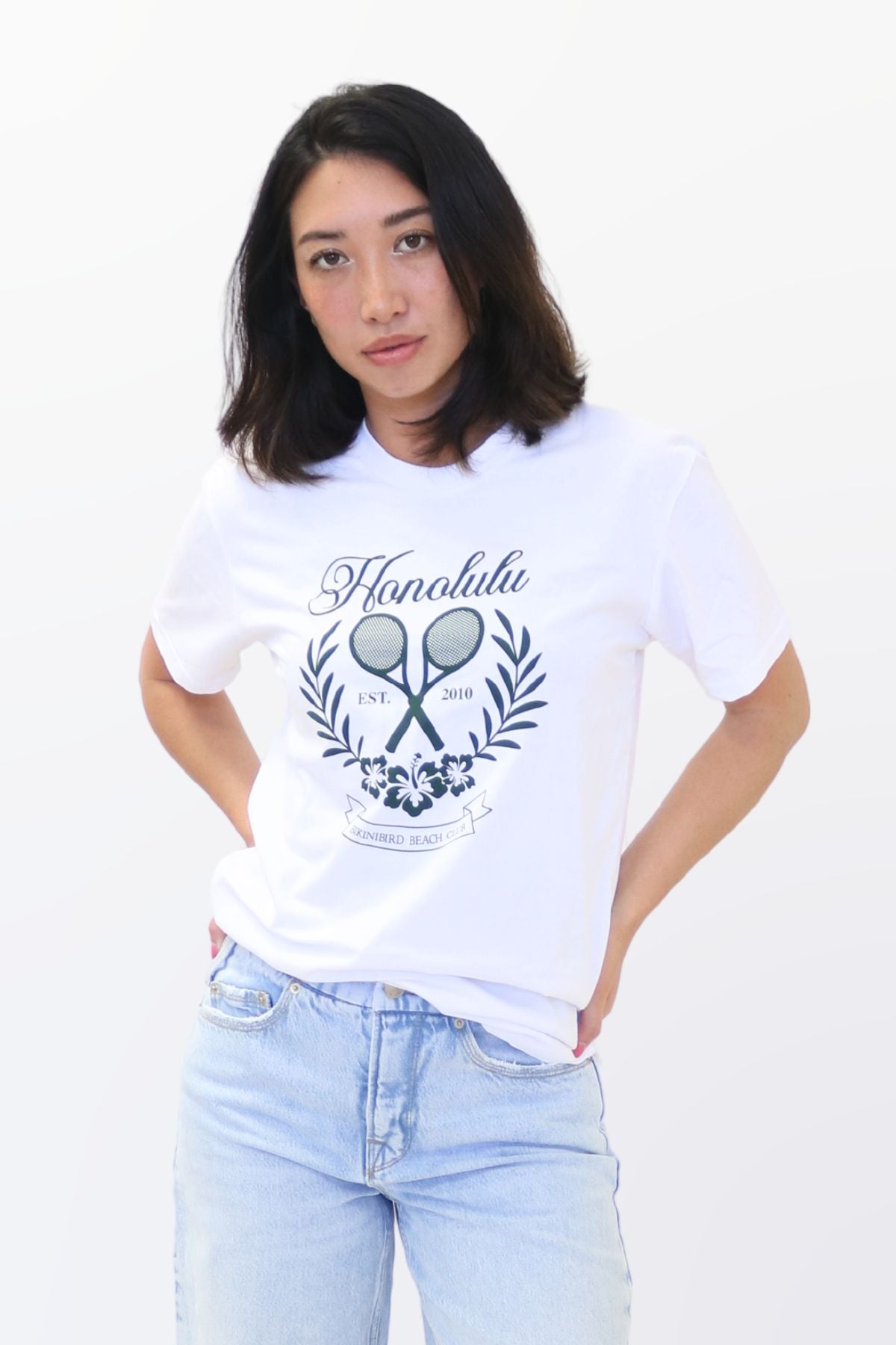 bikinibird Honolulu Tennis Tee in White