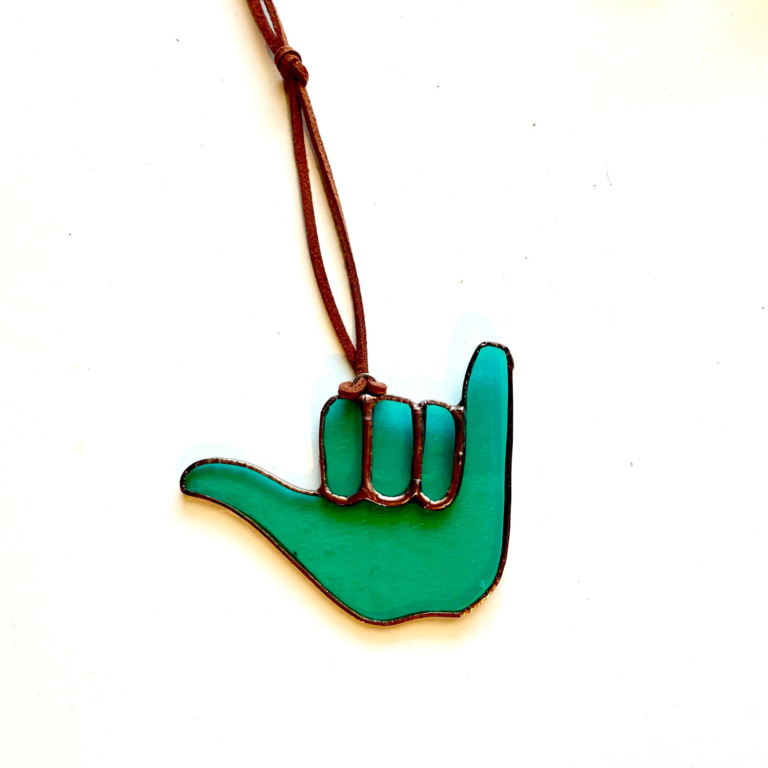 Stained Glass Shaka Ornaments: Blue Iridescent