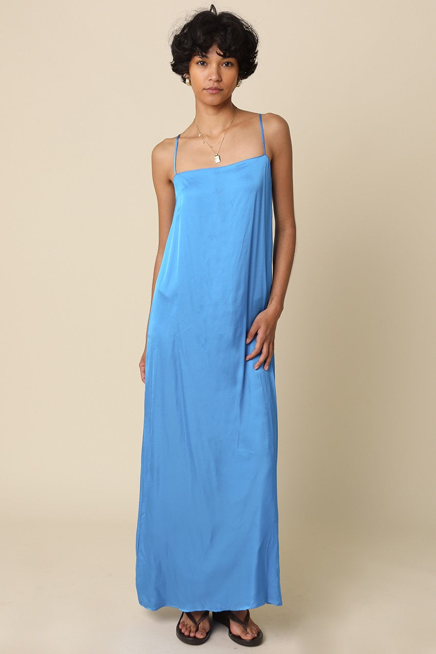 Golden Trip Slip Maxi Dress in Vivid Blue