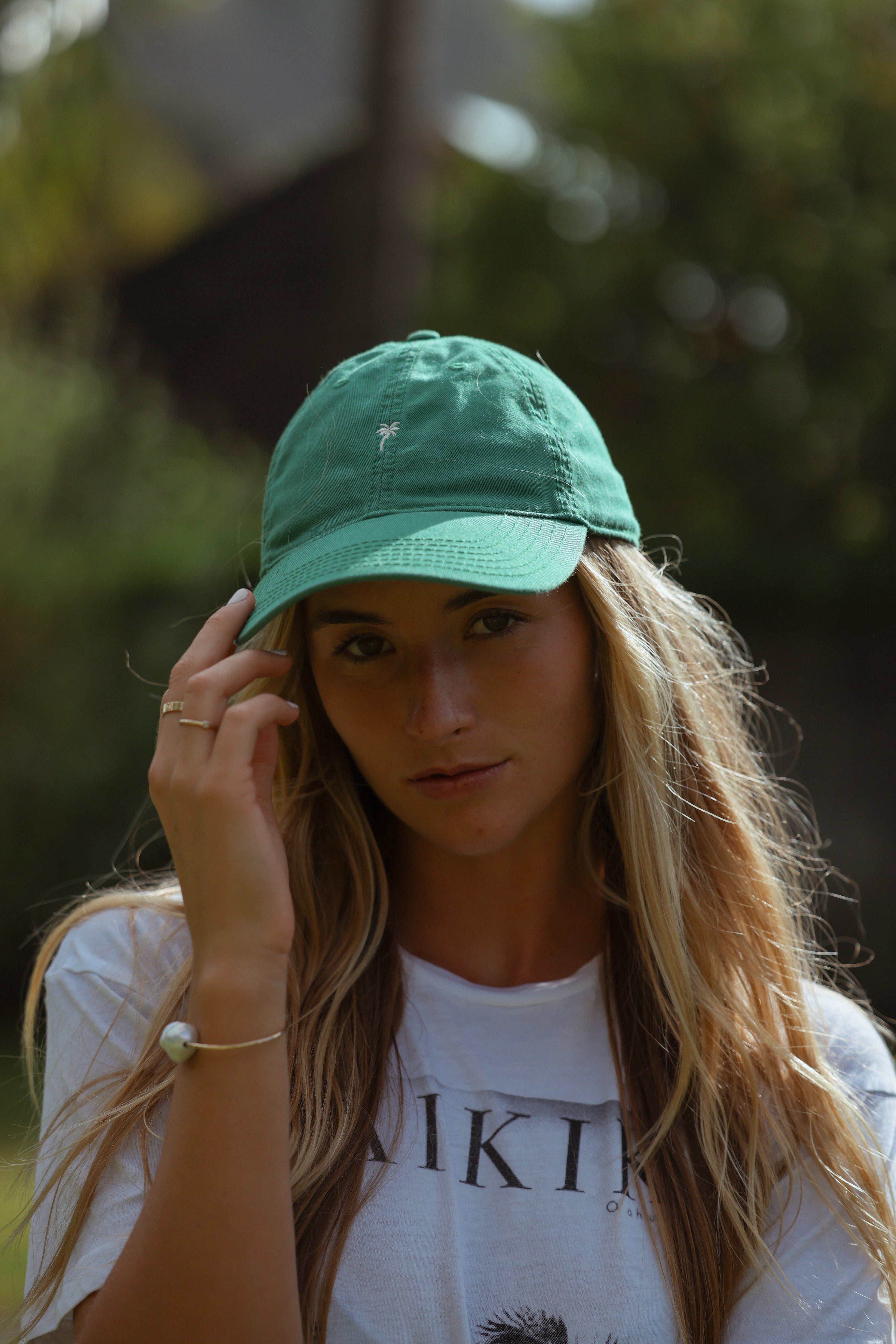BikiniBird Palm Tree Baseball Hat in Kelly Green