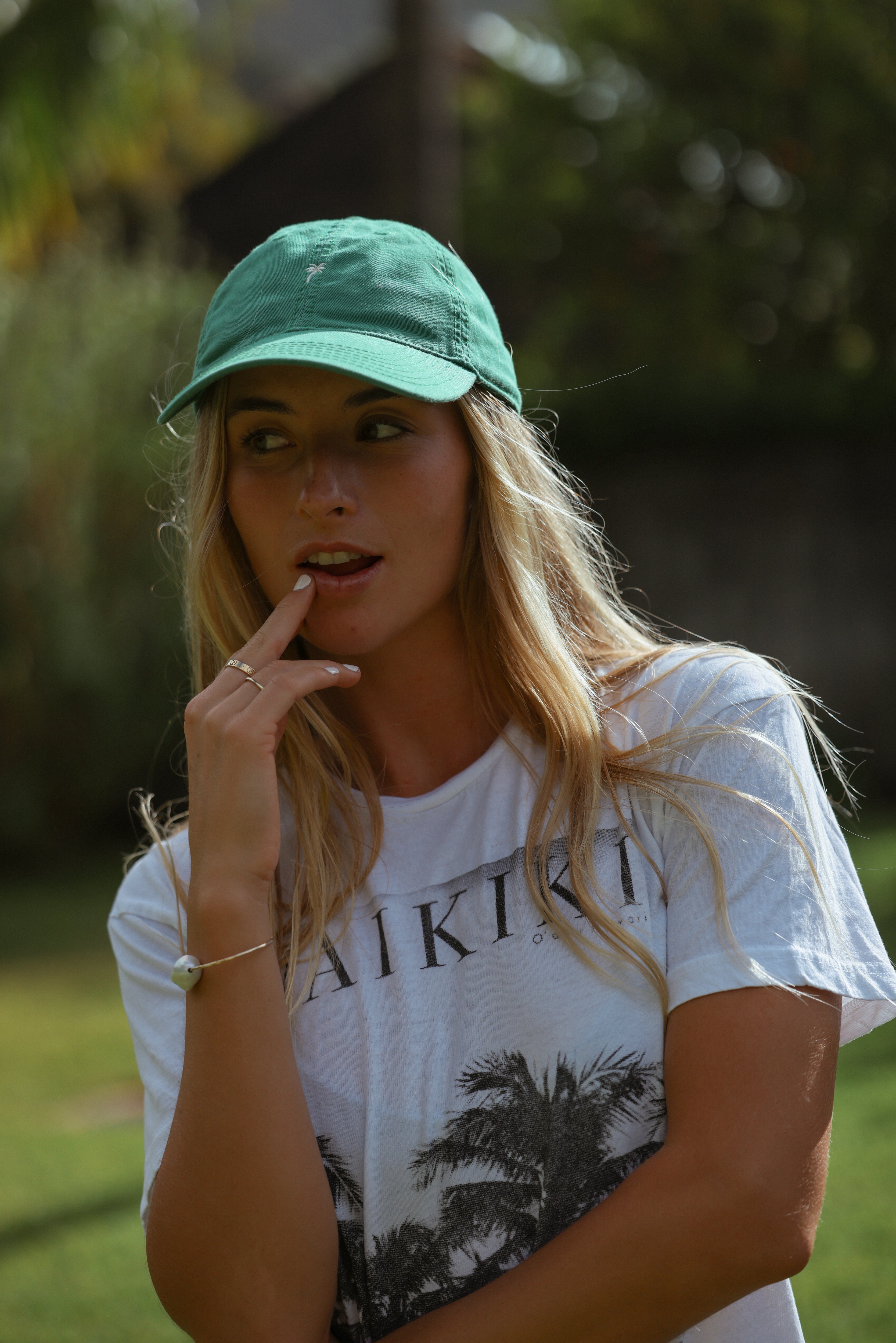 BikiniBird Palm Tree Baseball Hat in Kelly Green
