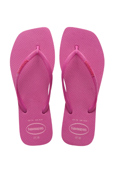 Havaianas Slim Square Logo Pop Up Sandal in Rose Gum