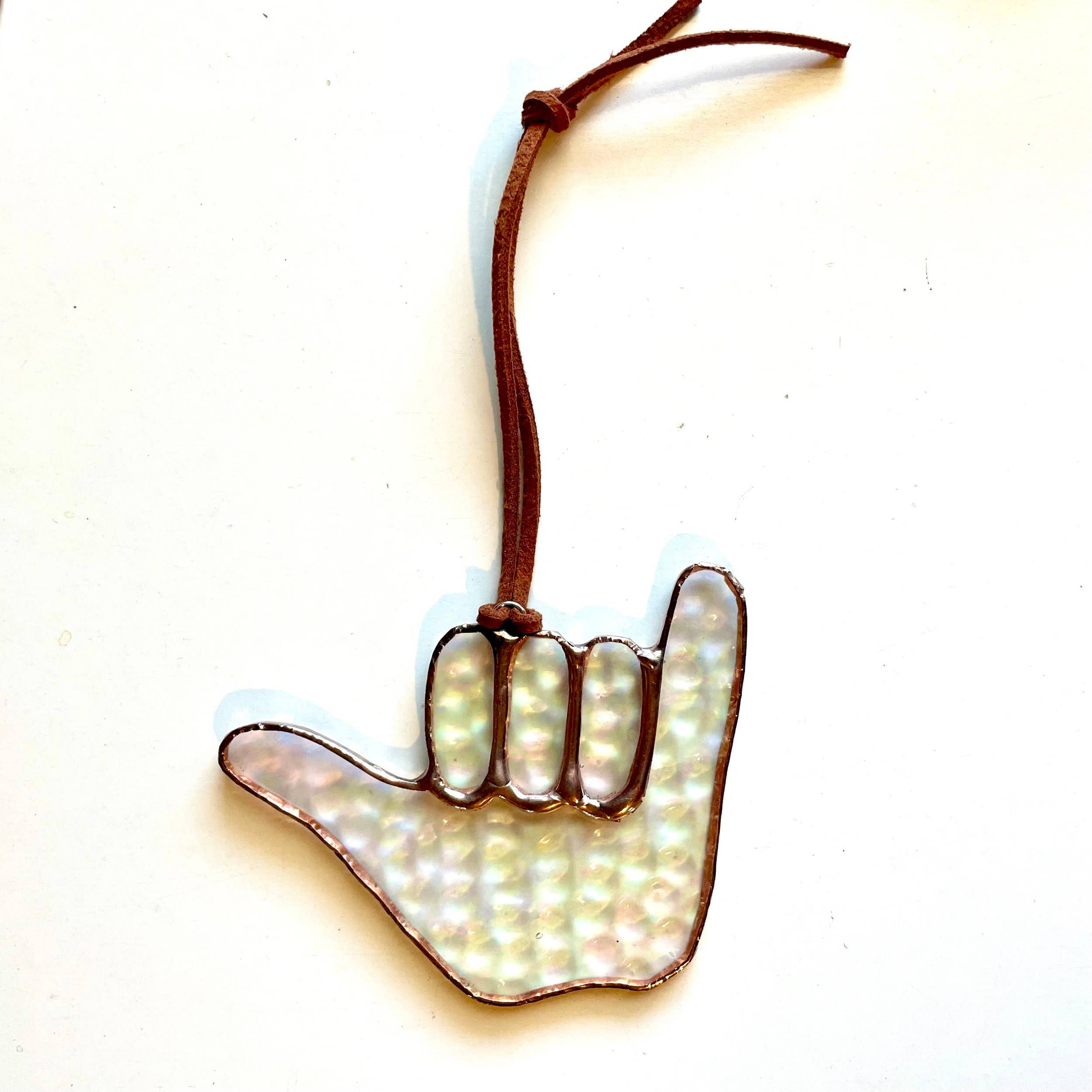 Stained Glass Shaka Ornaments: Clear Iridescent