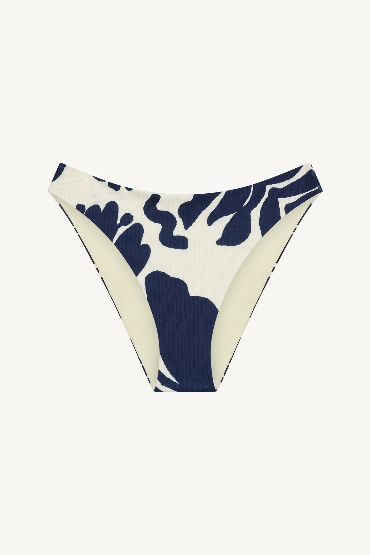 Vitamin A Cali High Leg Full Bottom in Night Flower, detail view | Bikinibird