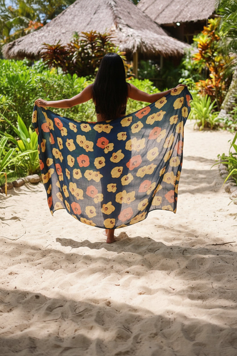 Tag Aloha Pareo in Navy Hau, additional view | Bikinibird