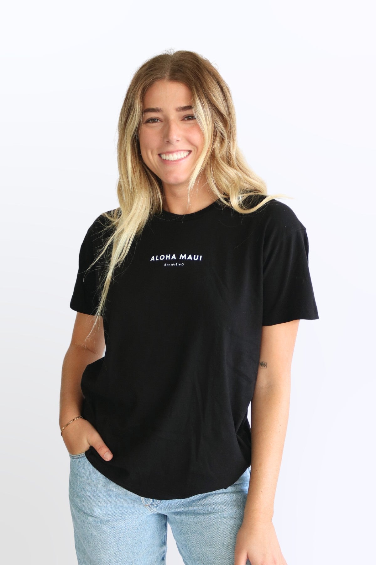 Bikinibird Aloha Maui Tee in Black