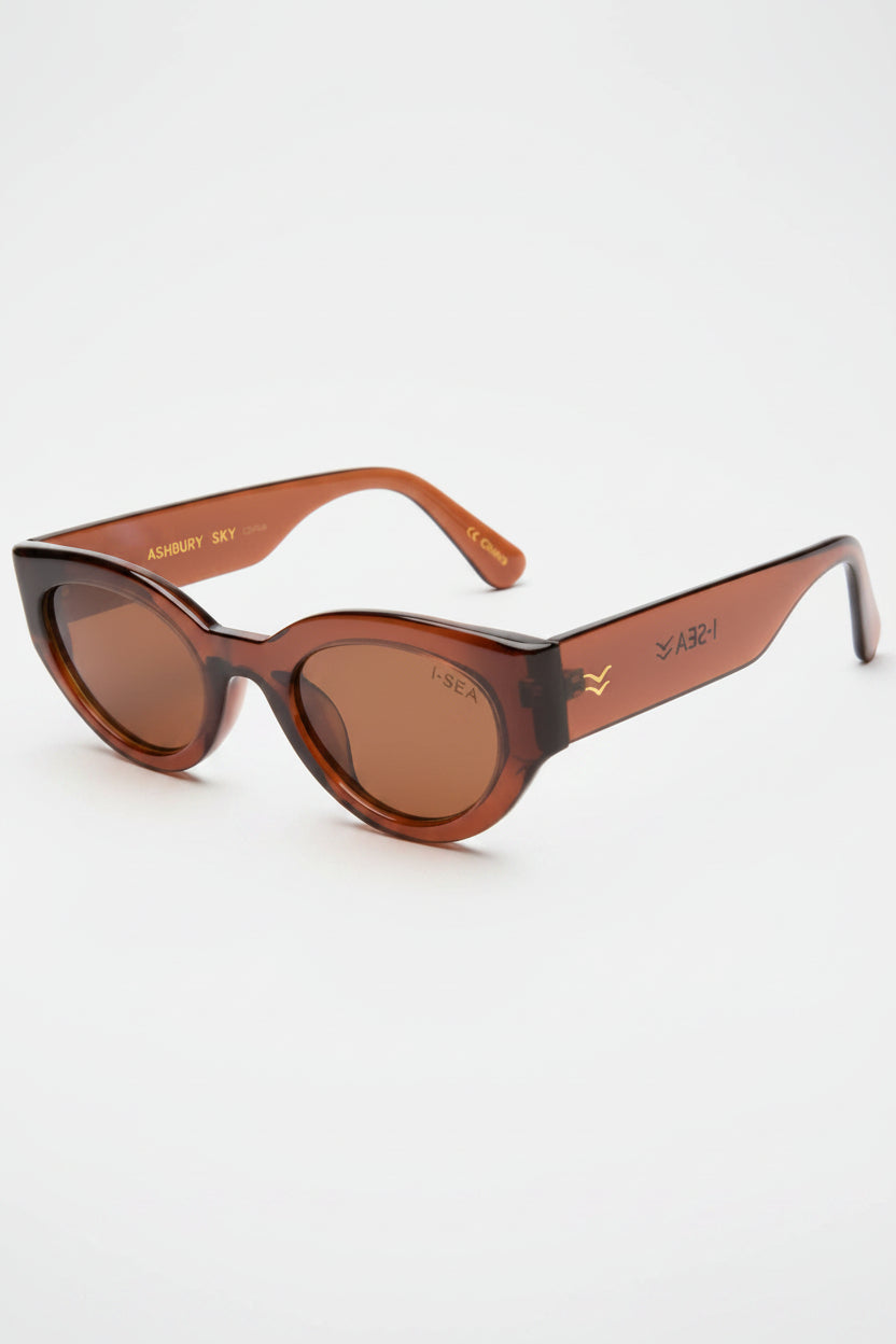 I-SEA Ashbury Sky in Taupe/Brown with Polarized Lens - Side View | BikiniBird