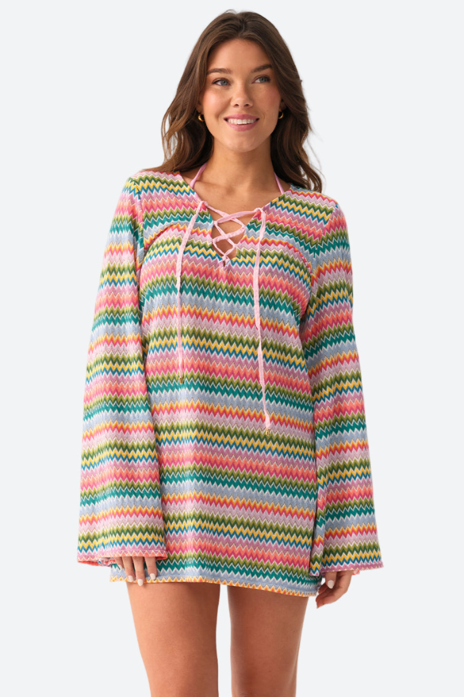 PQ Swim - Noah Tunic Cover Up in Ziggy - Front View | BikiniBird
