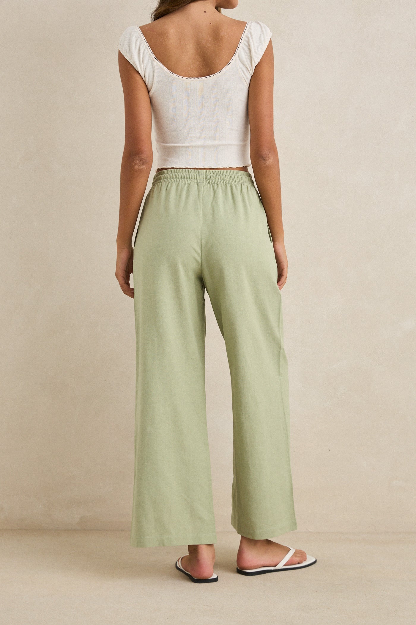 Rhythm Dolly Beach Pants in Palm - Back View | BikiniBird