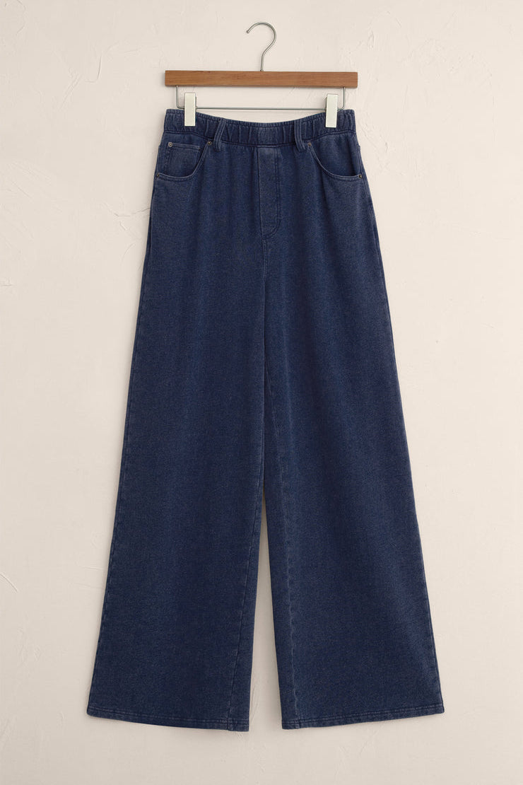 Z Supply - Entourage Knit Denim Pants in Indigo | BikiniBird