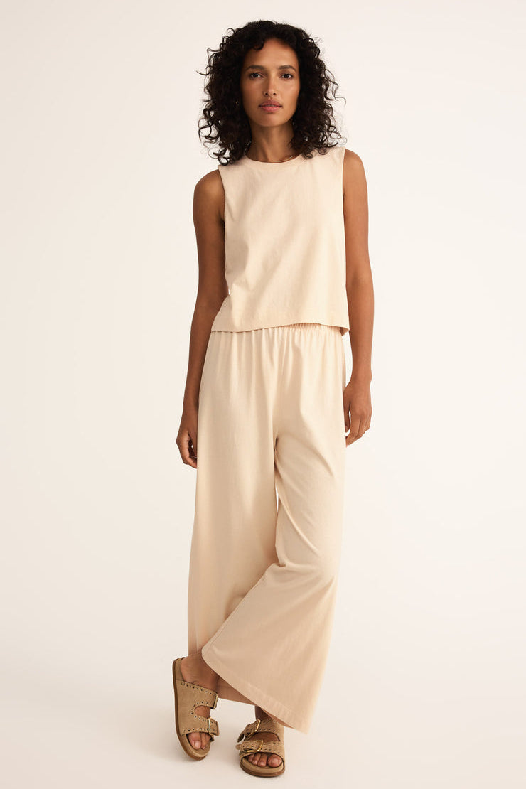 Z Supply - Scout Jersey Flare Pants in Panna Cotta | BikiniBird