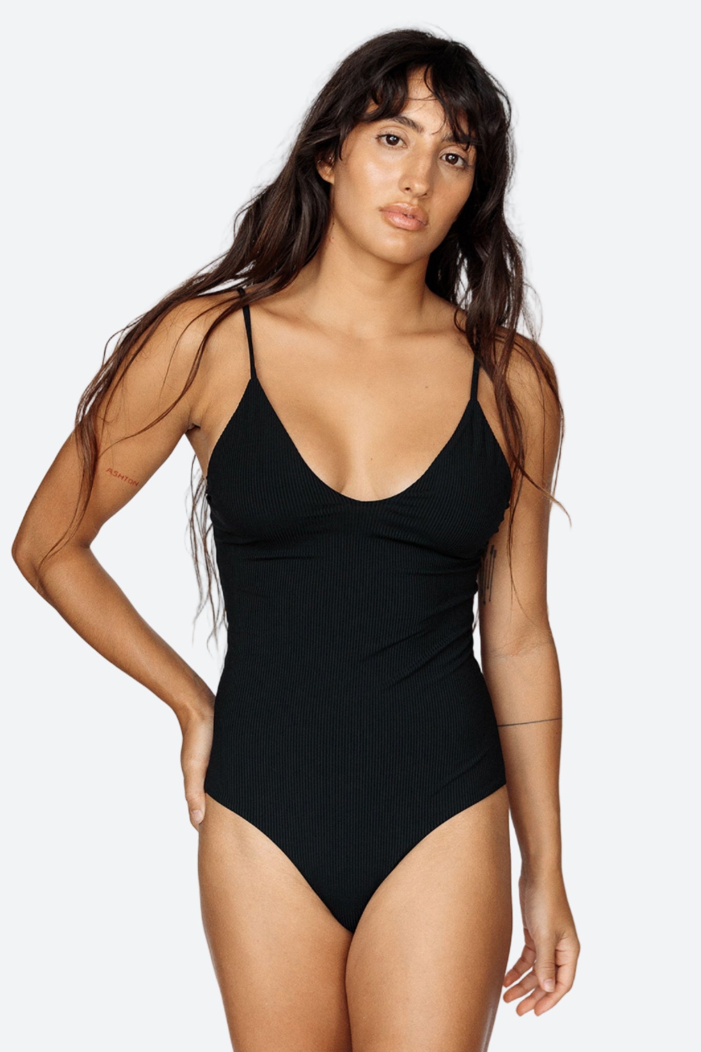 MAI Underwear Everyday Bodysuit in Black Ribbed