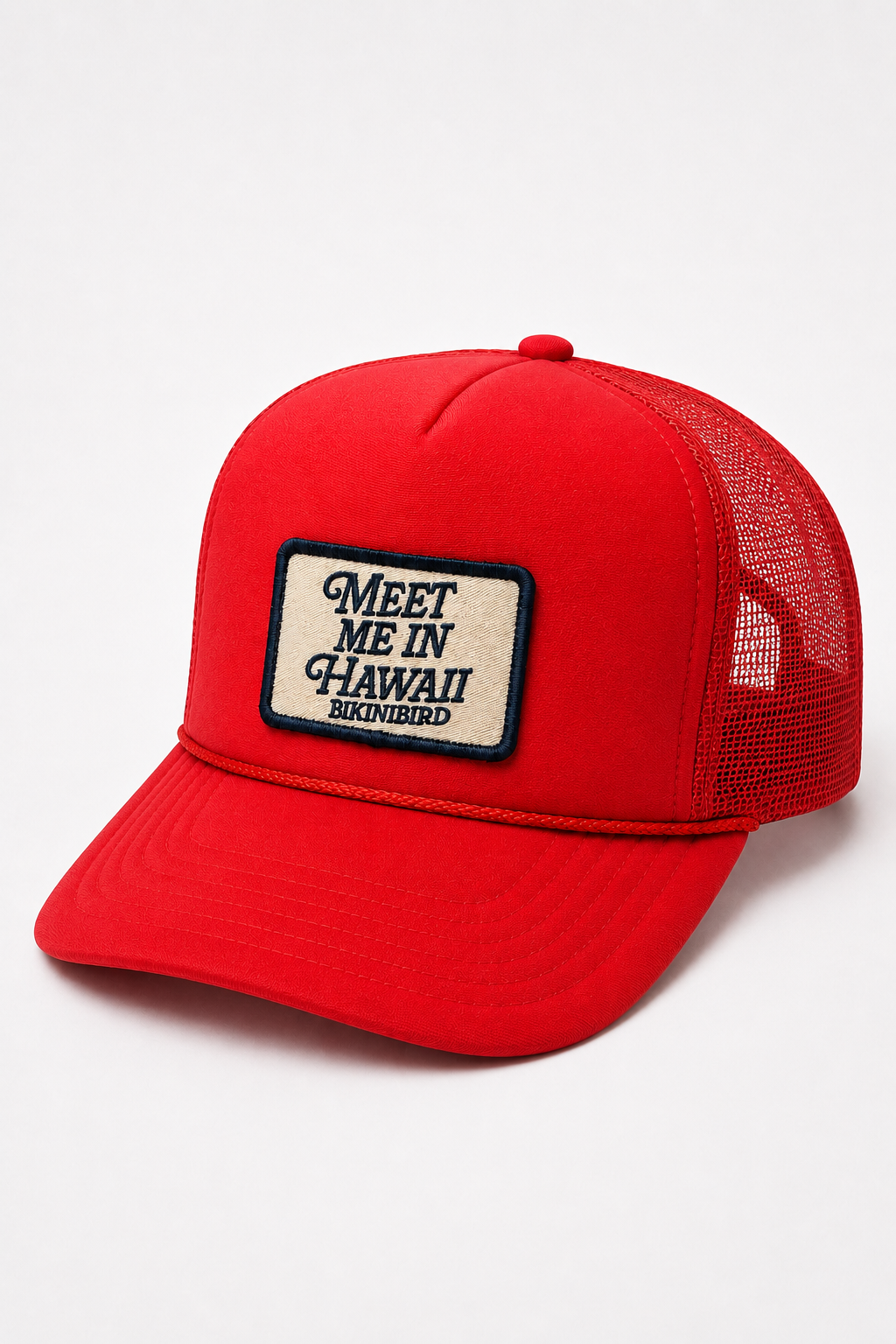 Bikinibird Meet Me in Hawaii Trucker Hat in Red
