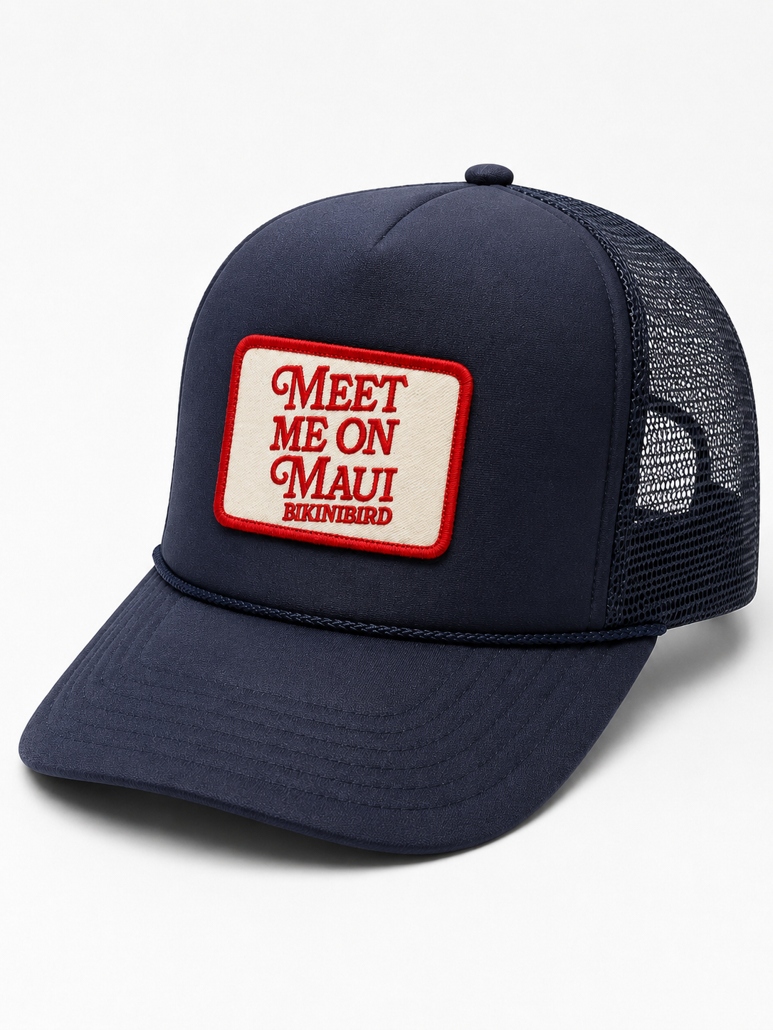 Bikinibird Meet Me in Maui Trucker Hat in Navy