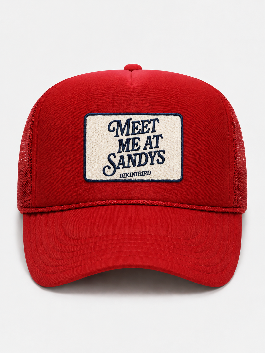 Bikinibird Meet Me at Sandys Trucker Hat in Red