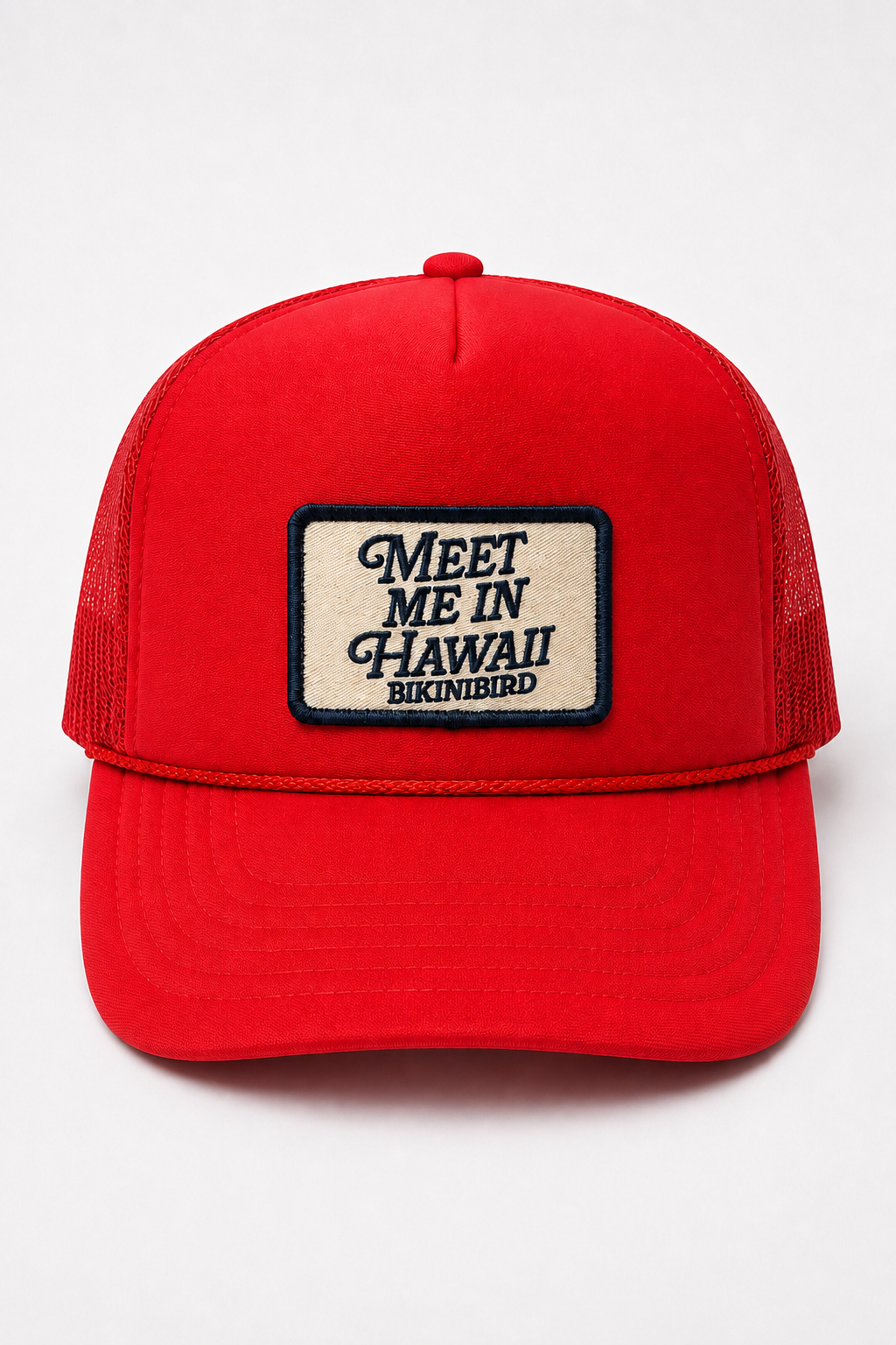 Bikinibird Meet Me in Hawaii Trucker Hat in Red