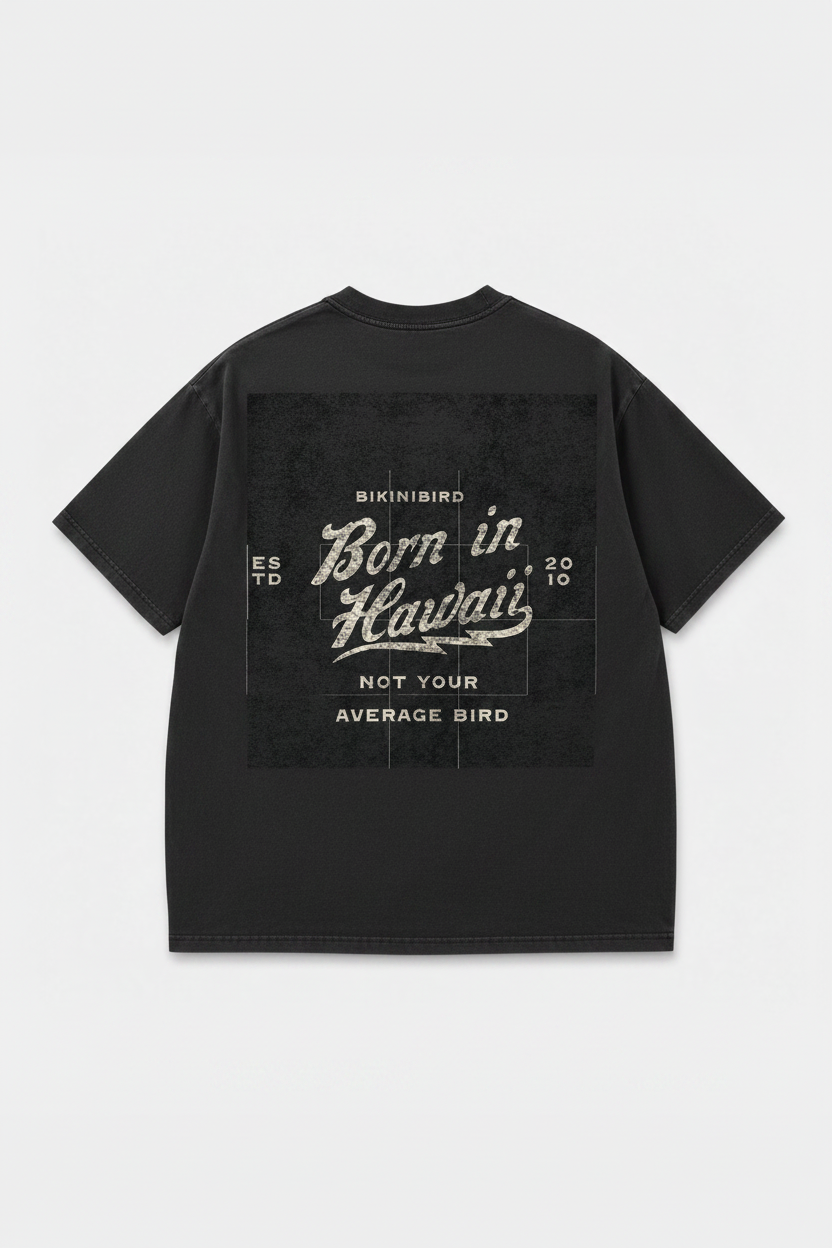 Bikinibird Oversized Box Tee in Vintage Black