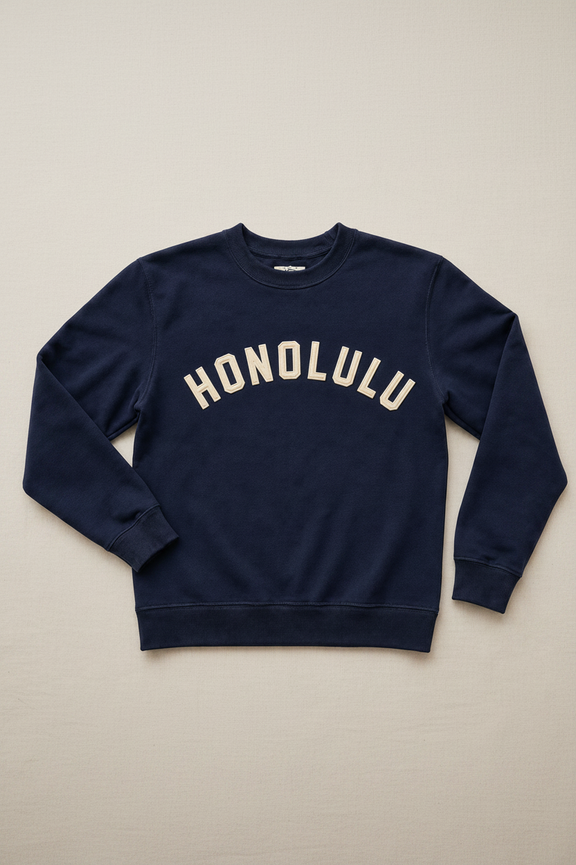 Hawaiian Standard HONOLULU Sweatshirt in Navy/Ivory
