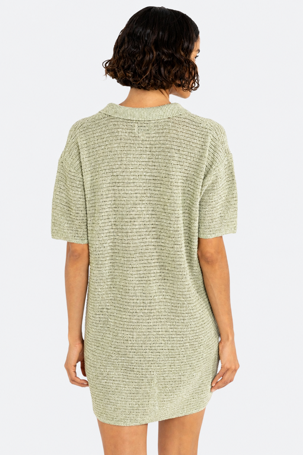 Rhythm Abby Knit Shirt Dress in Fern