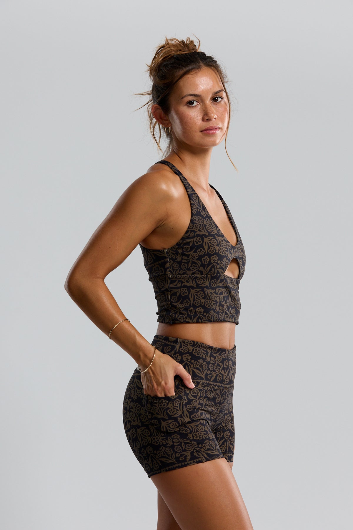 Benoa Swim 2.5" Booty Short in Brown Batik