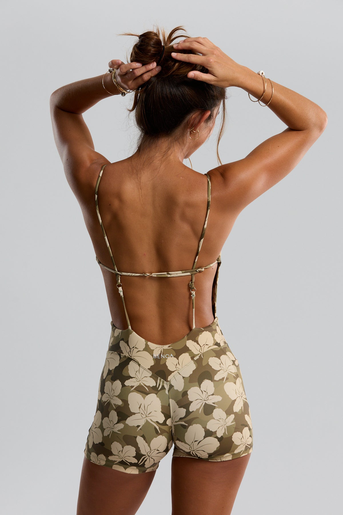 Benoa Swim Iwa Romper in Camo Ginger