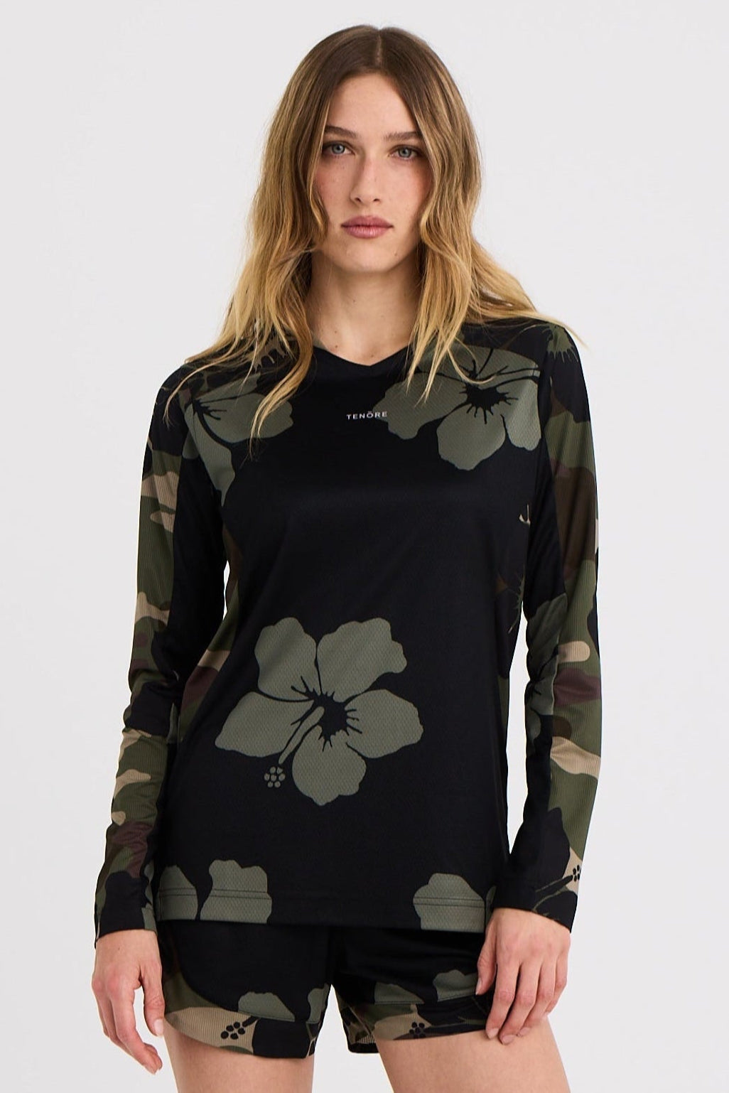 Tenore Football Jersey in Camo Hibiscus