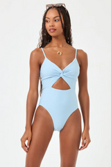 Eco Chic Repreve® Kyslee One Piece Swimsuit - Sky Blue