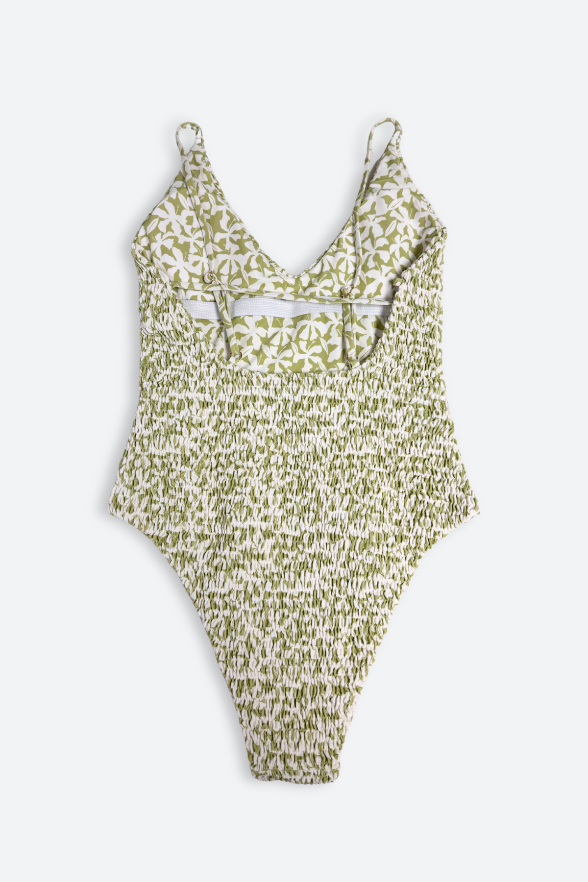 Golden Trip Rio One Piece Smocked in Sage Hibiscus