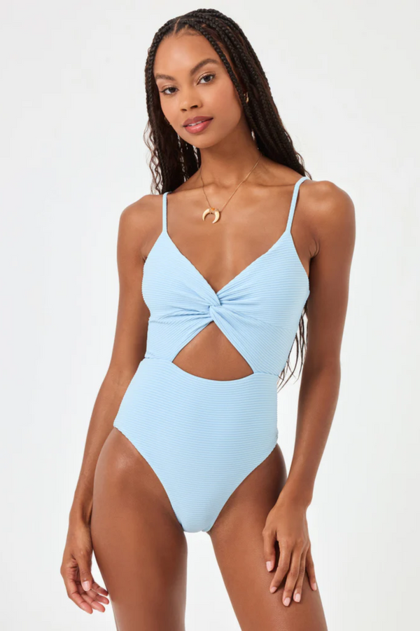 Eco Chic Repreve® Kyslee One Piece Swimsuit - Sky Blue