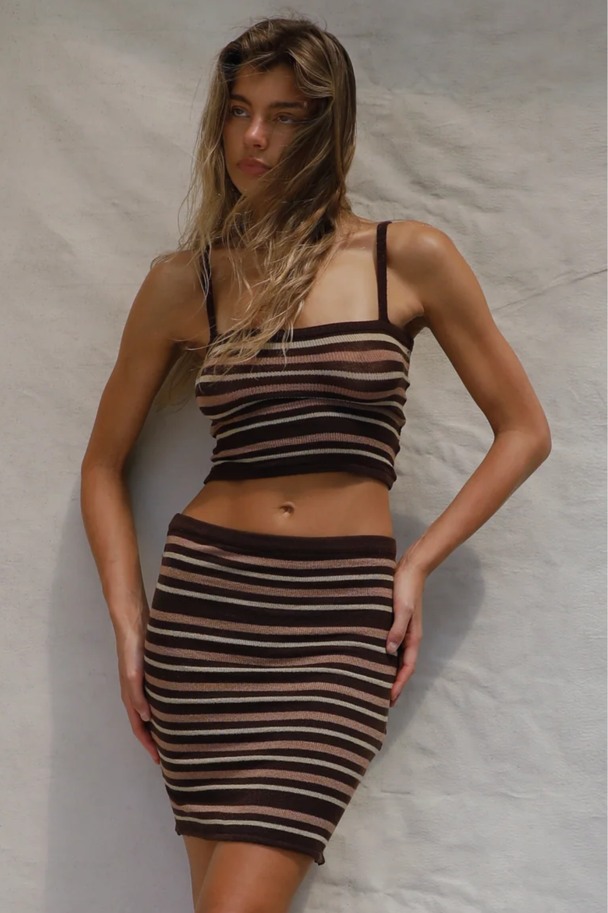 Stone Fox Mahla Top in Warm Umbra Stripe