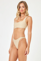 Shimmer Stripe Prince Bikini Top - Riviera Beach Shimmer Stripe