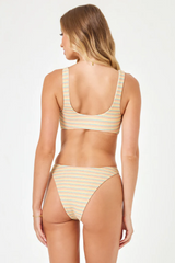 Shimmer Stripe Madonna Bikini Bottom - Riviera Beach Shimmer Stripe