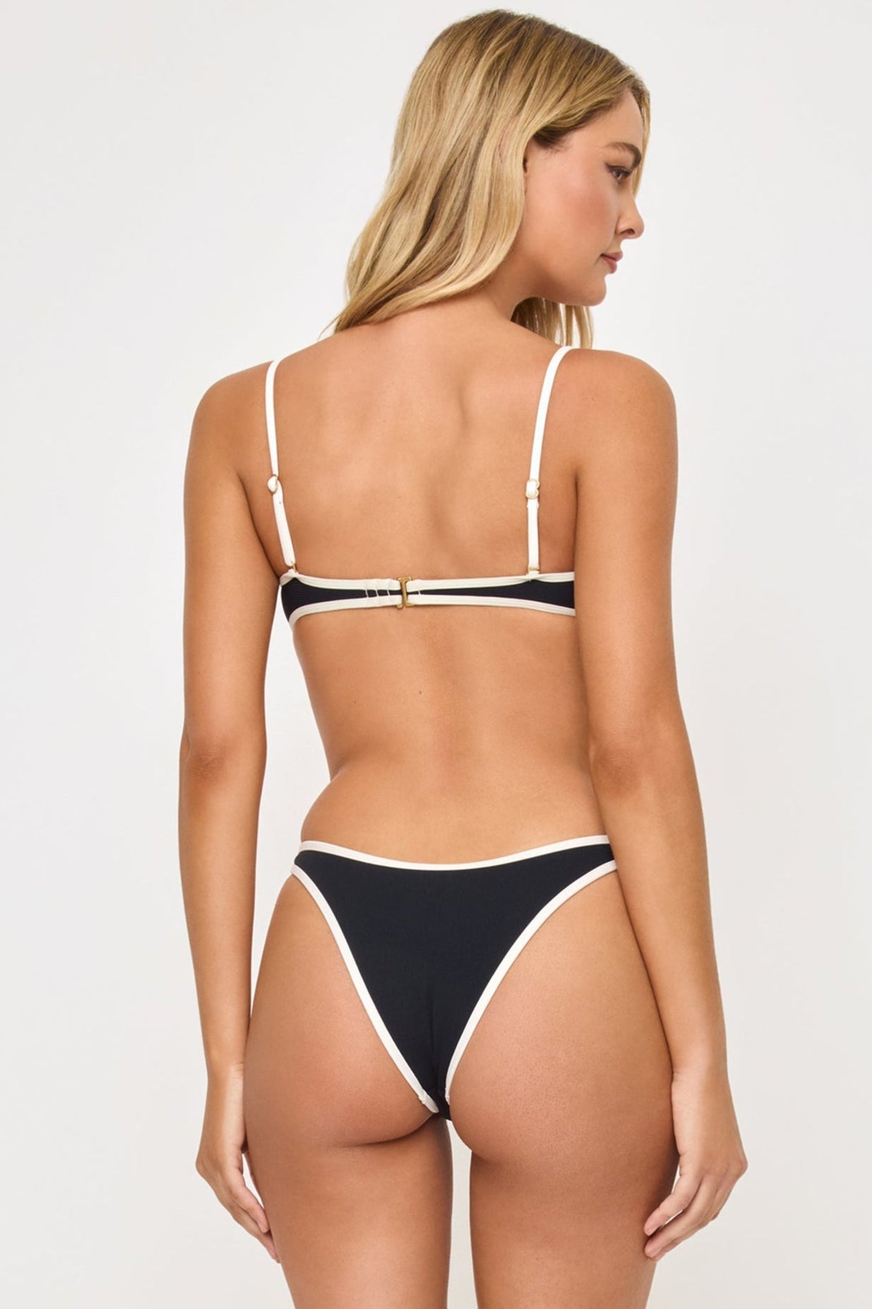 L*Space Elle Bottom Bitsy in Black/Cream | Bikinibird