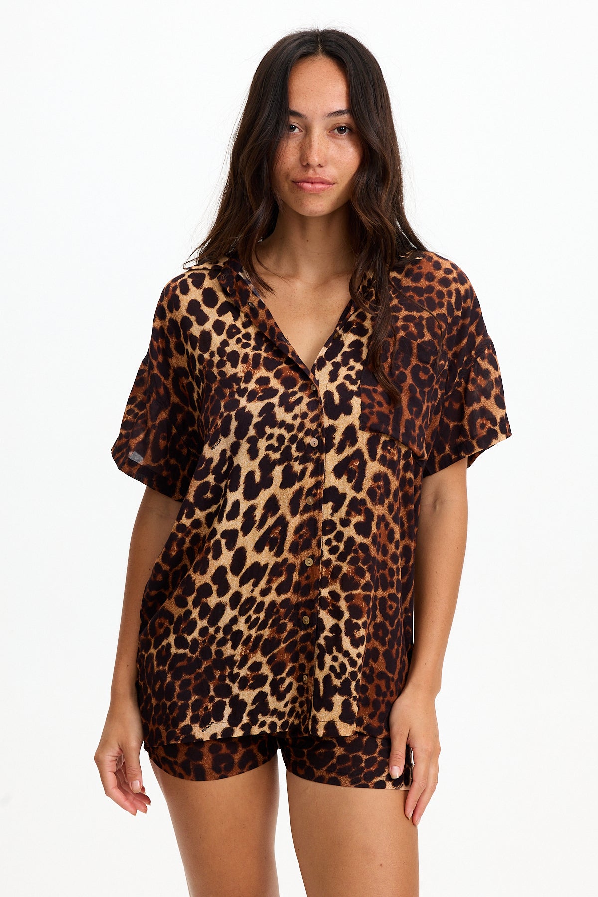 Benoa Swim Aloha Shirt Dress in Sahara