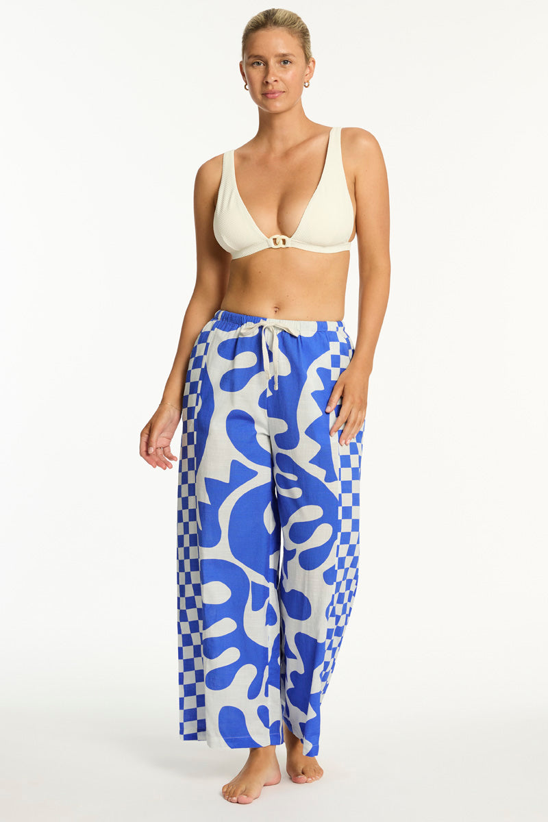 Sea Level Seascape Panelled Surf Pant in Blue