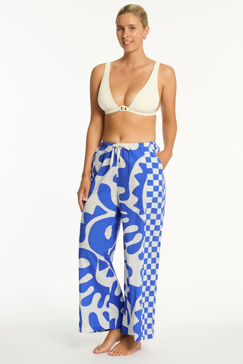 Sea Level Seascape Panelled Surf Pant in Blue