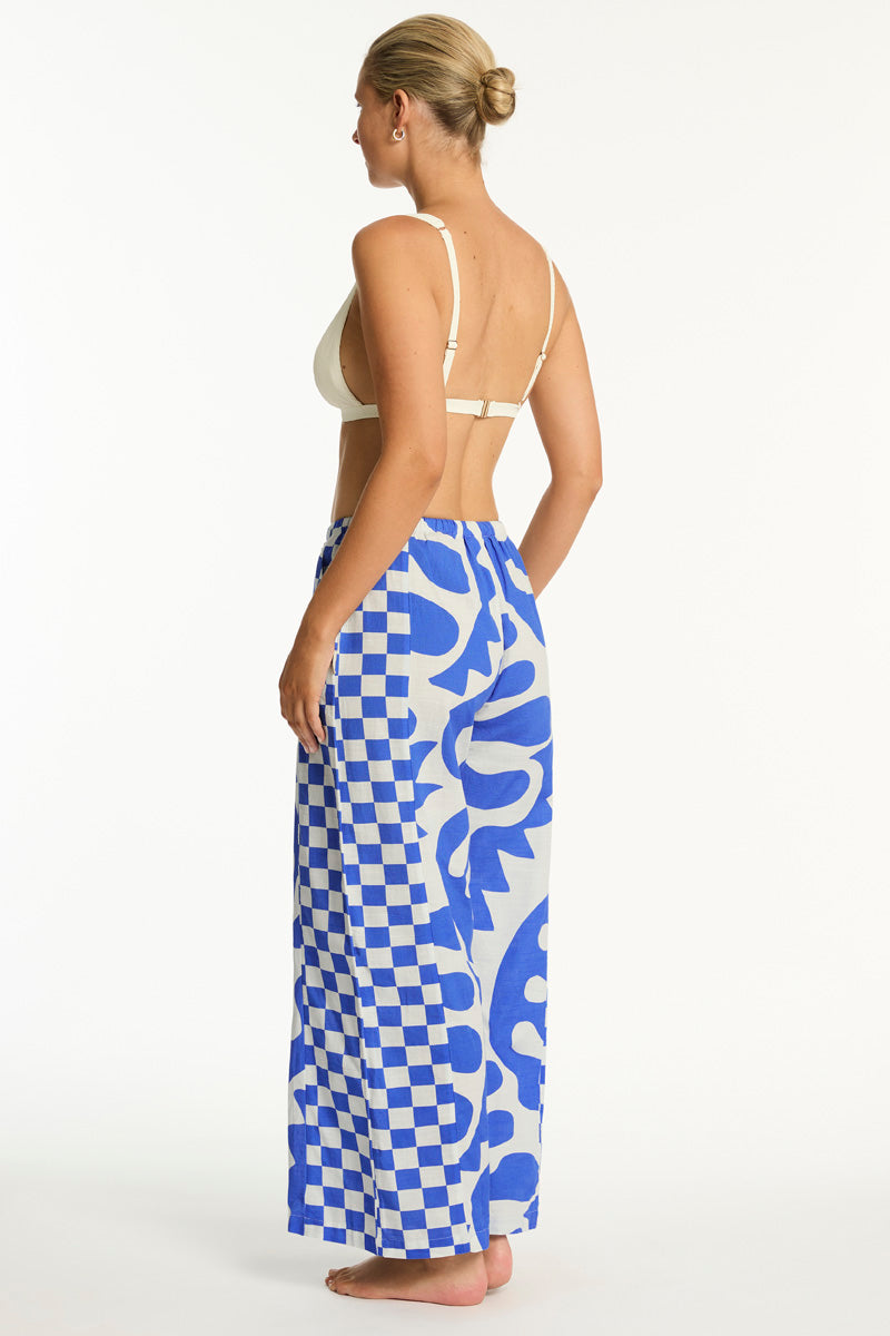 Sea Level Seascape Panelled Surf Pant in Blue