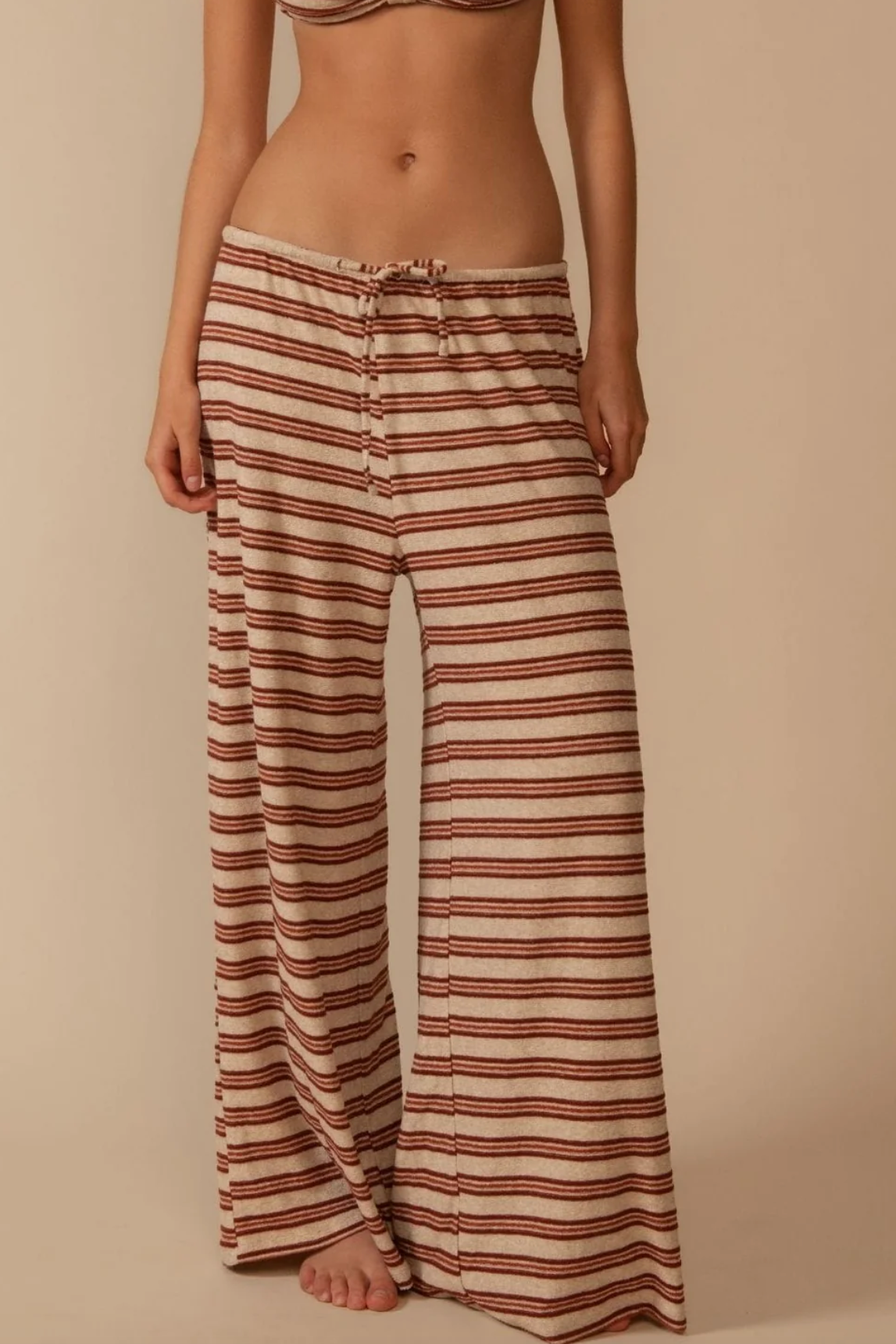 Montce Joan Stripe Drawstring Wide-Leg Pant | Bikinibird