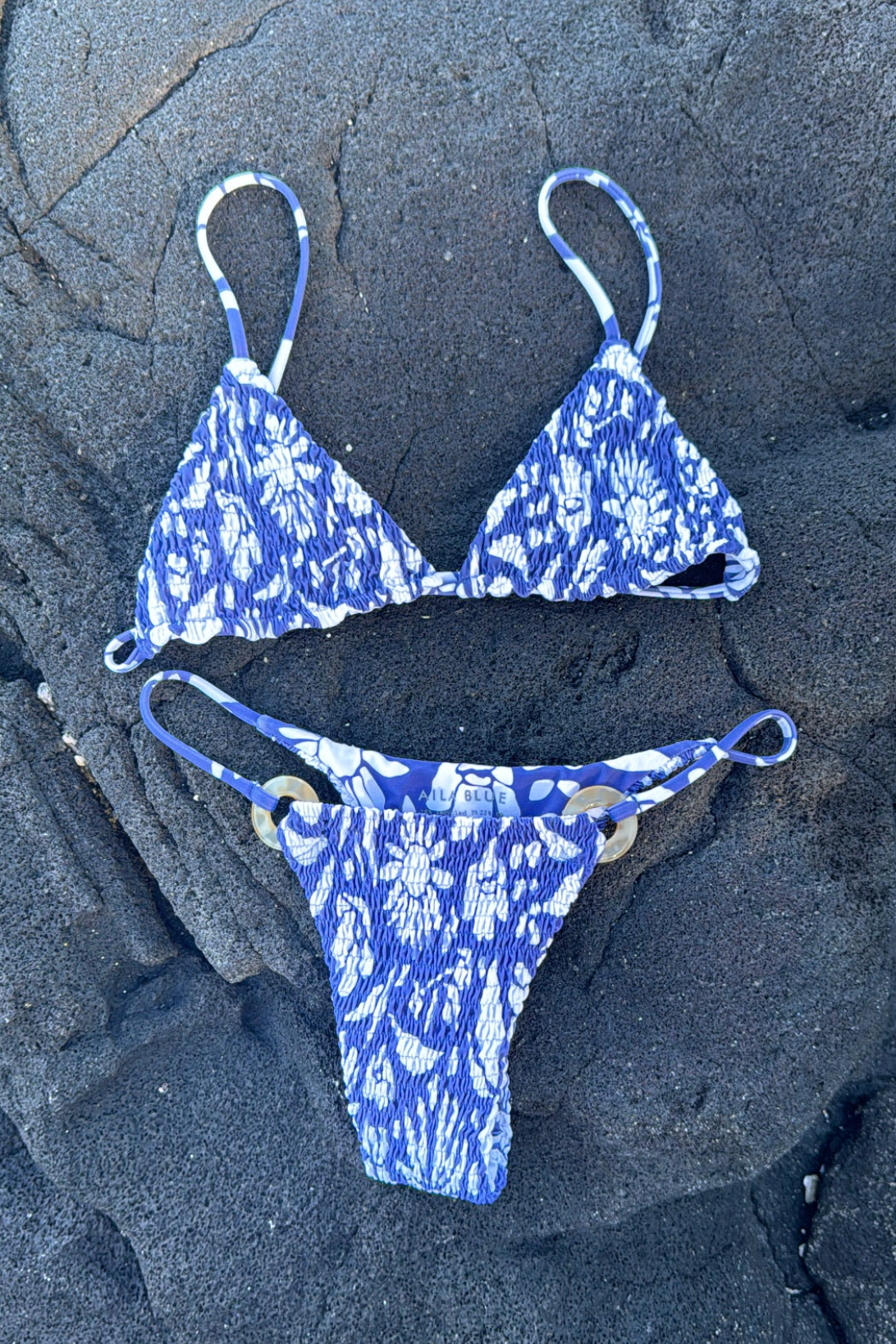 Aila Blue Cinco Top in Organic Flora