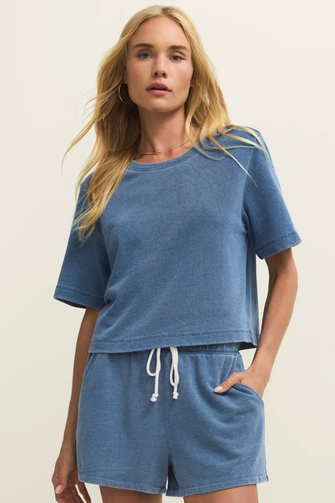 Z Supply Curran Knit Denim Sweatshirt
