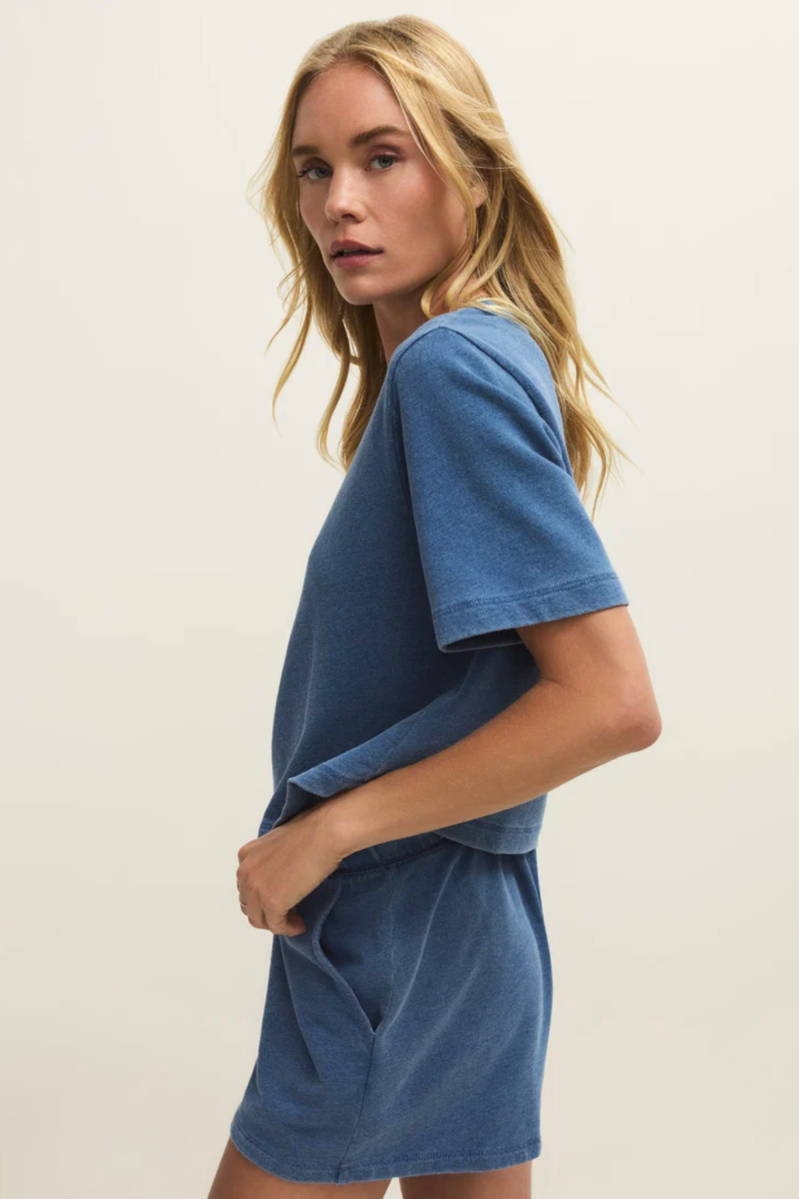 Z Supply Curran Knit Denim Sweatshirt