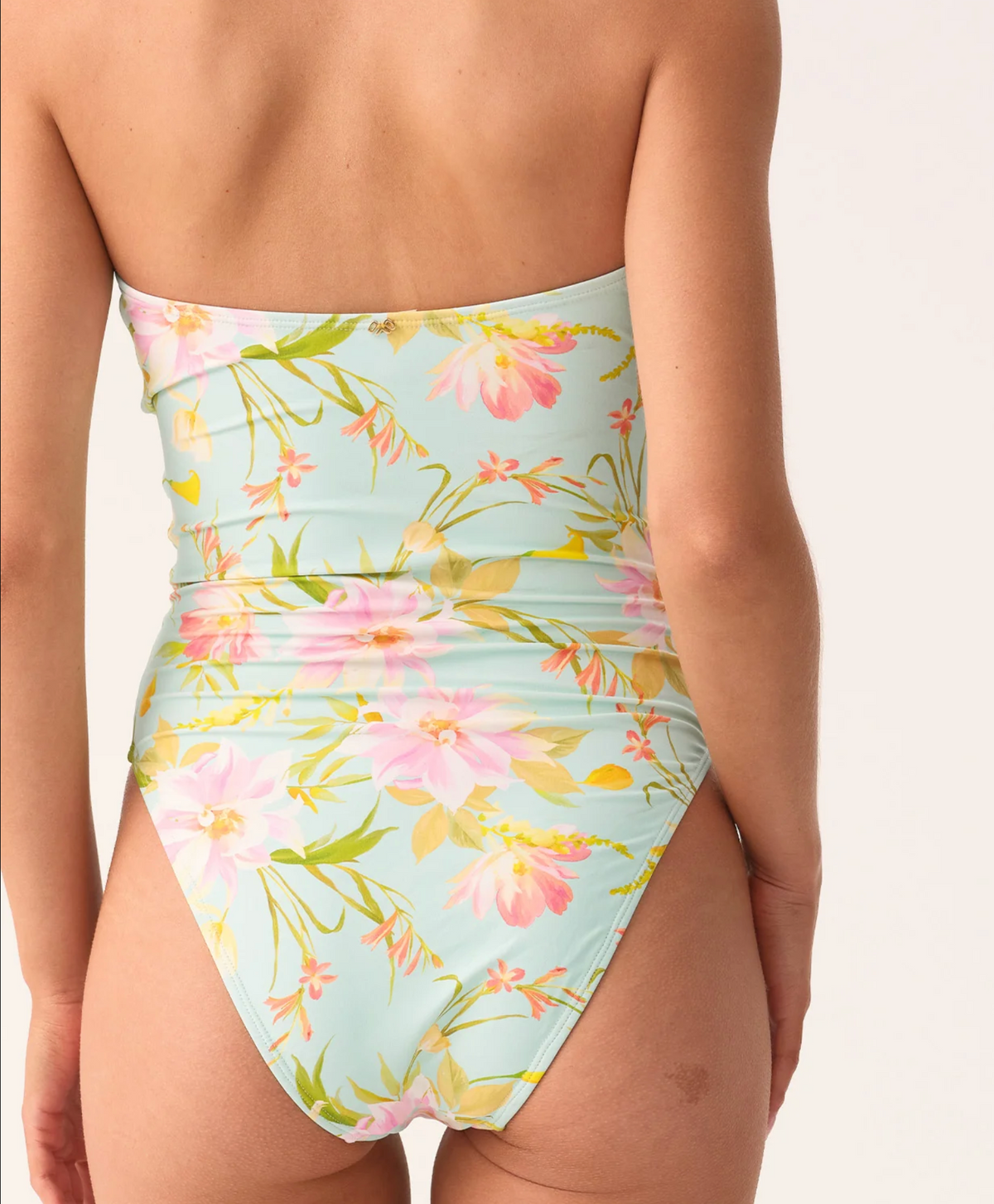 PQ Swim Lettuce Edge Strapless Ring One Piece in Petal Pink
