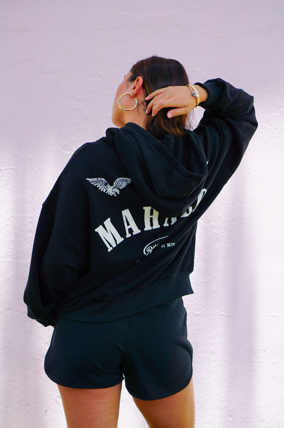 Bikinibird MAHALO MOTO Hoodie in Black