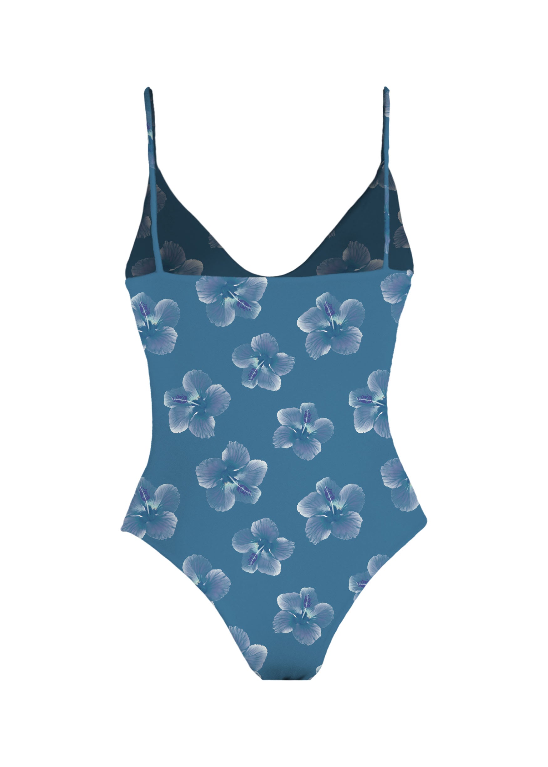 MAI Everyday Bodysuit in Steel Blue Hibiscus