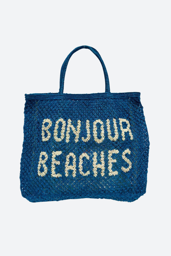 The Jacksons Bonjour Beaches Tote Bag in Cobalt & Natural