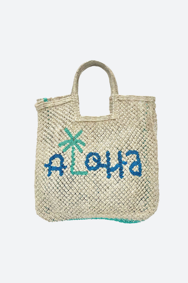 The Jacksons Stella Aloha Tote Bag in Natural, Cobalt & Aqua