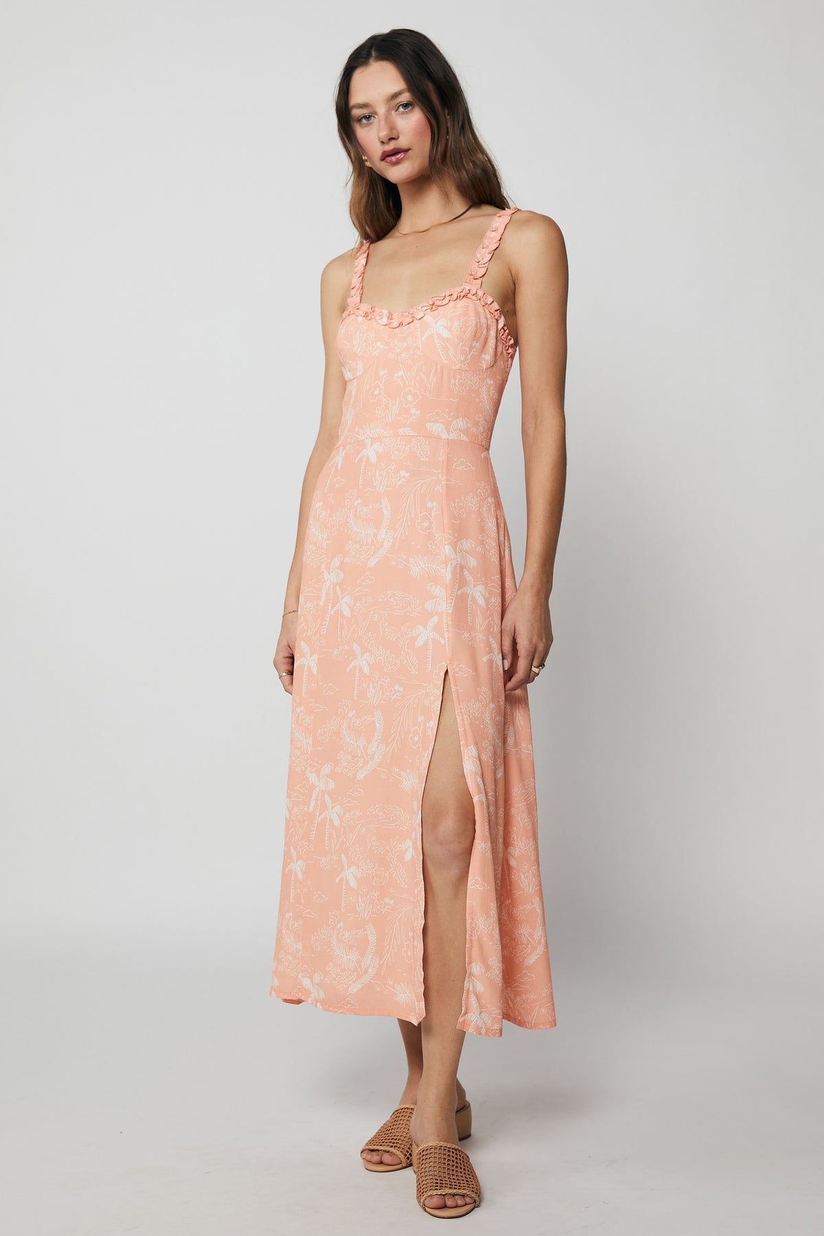 Rue Stiic Evita Midi Dress in Tropical Blush