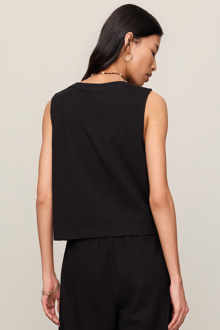 Z Supply Sloane V-Neck Top in True Black